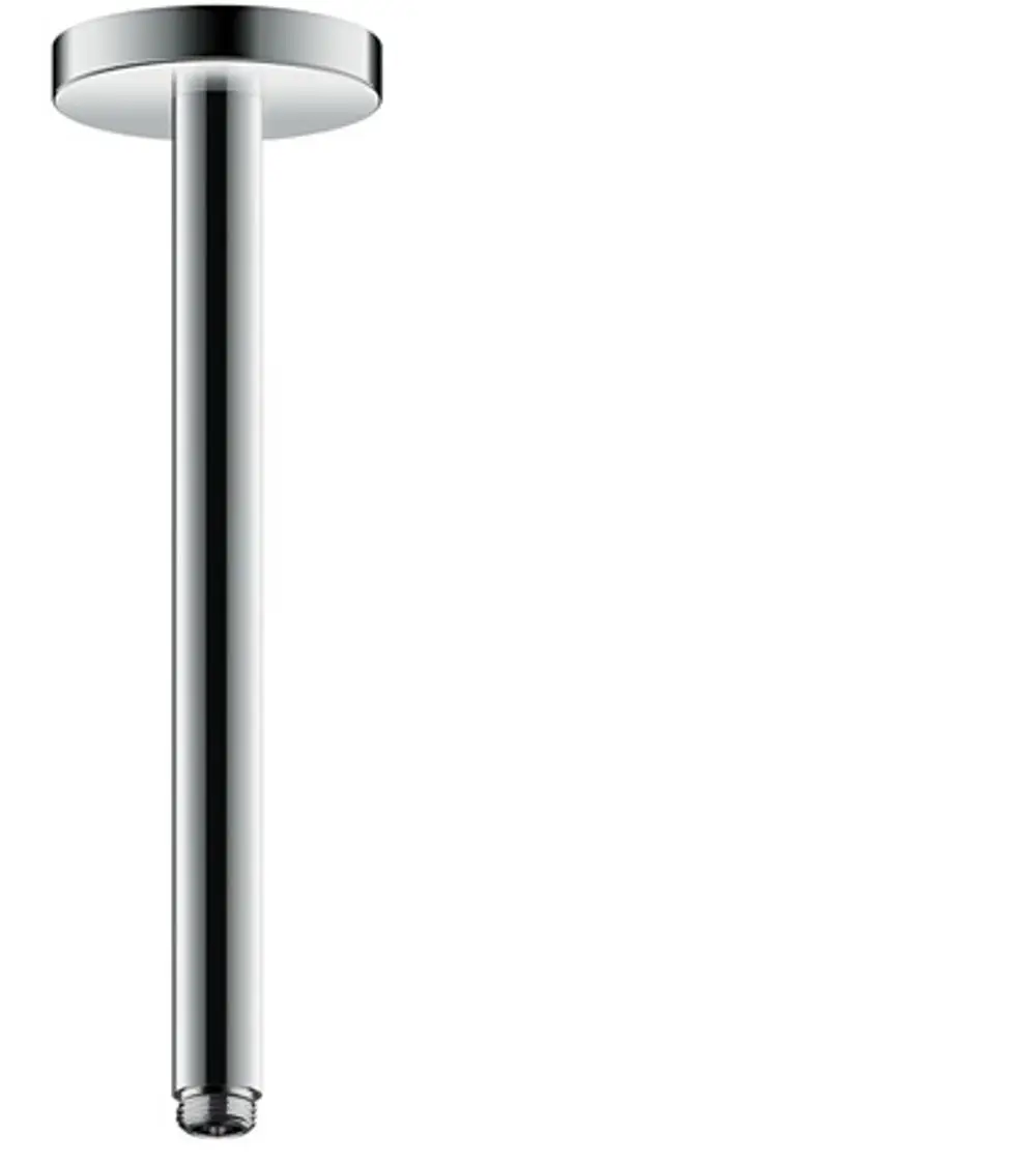 Chromfarbener Anschluss für die Decke, geeignet für Duschsysteme. Teil der AXOR Produktlinie. Schlichte, funktionale Design.